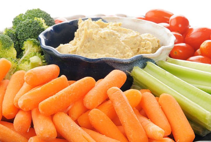 veggies with hummus